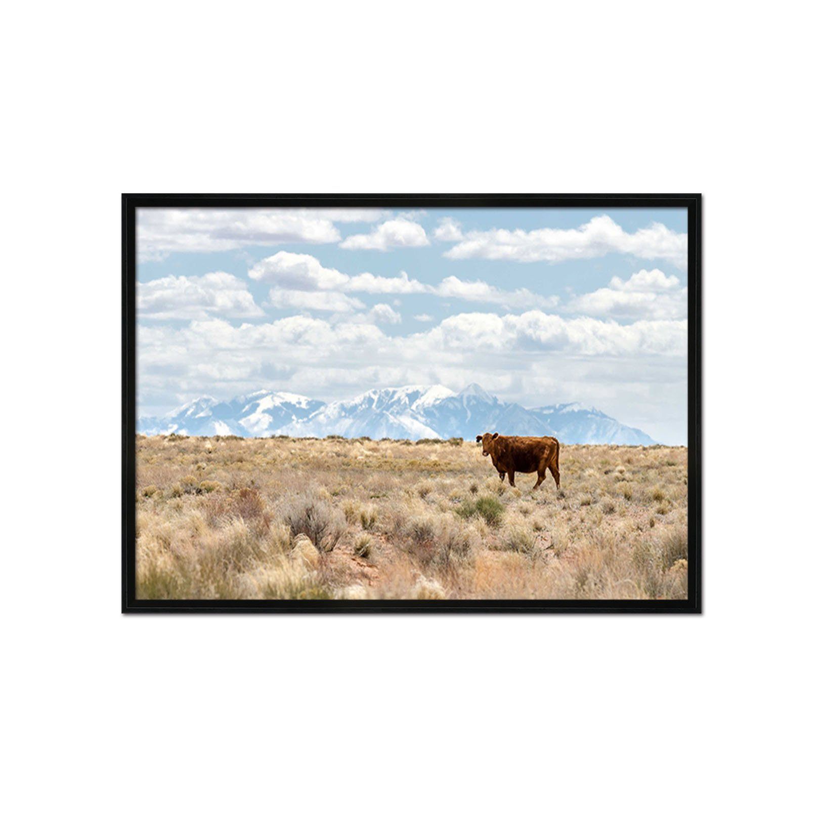 3D Cow Hardworking 128 Fake Framed Print Painting Wallpaper AJ Creativity Home