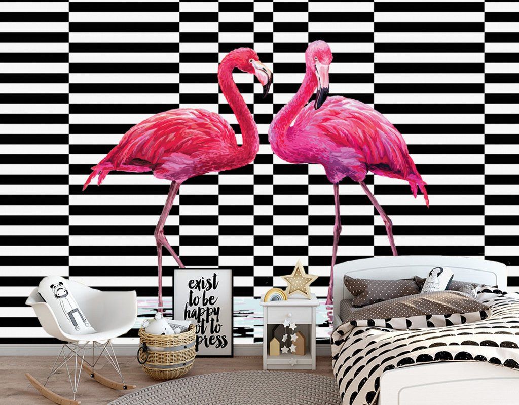3D Flamingo 435 Wall Murals Wallpaper AJ Wallpaper 2