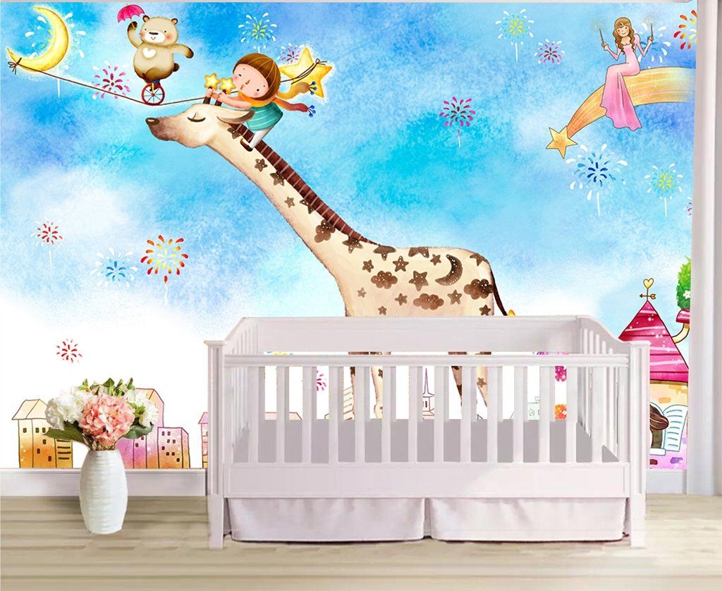 3D Giraffe Resting 846 Wall Murals Wallpaper AJ Wallpaper 2