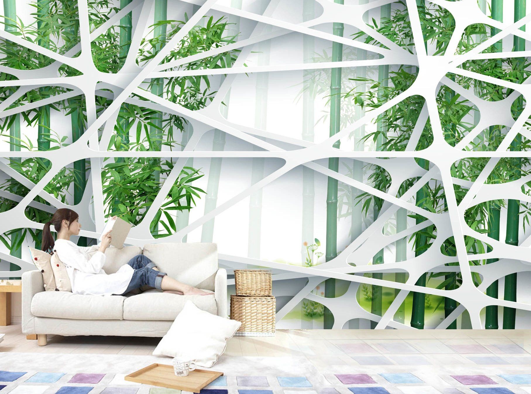 3D Cross Bamboo Forest 324 Wallpaper AJ Wallpaper