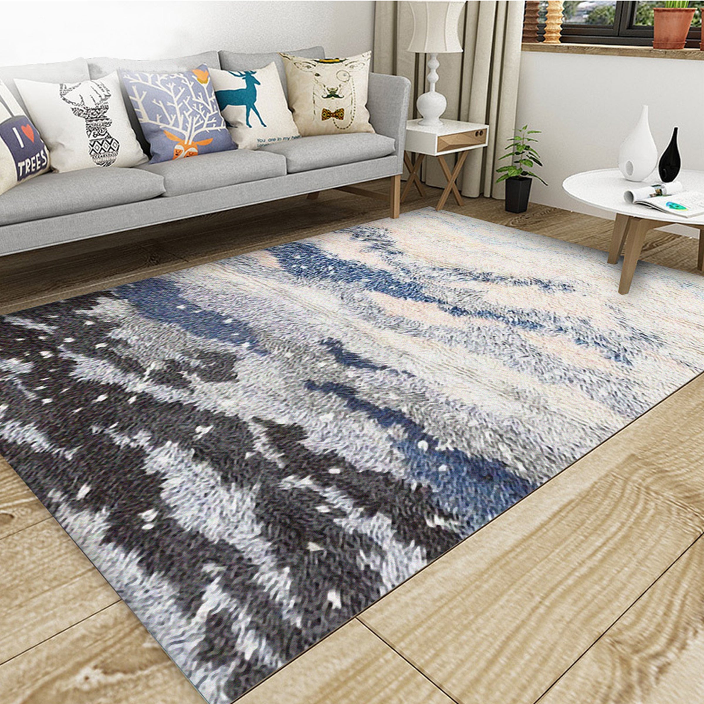 3D Gray Blue Spots WG134 Non Slip Rug Mat Mat AJ Creativity Home