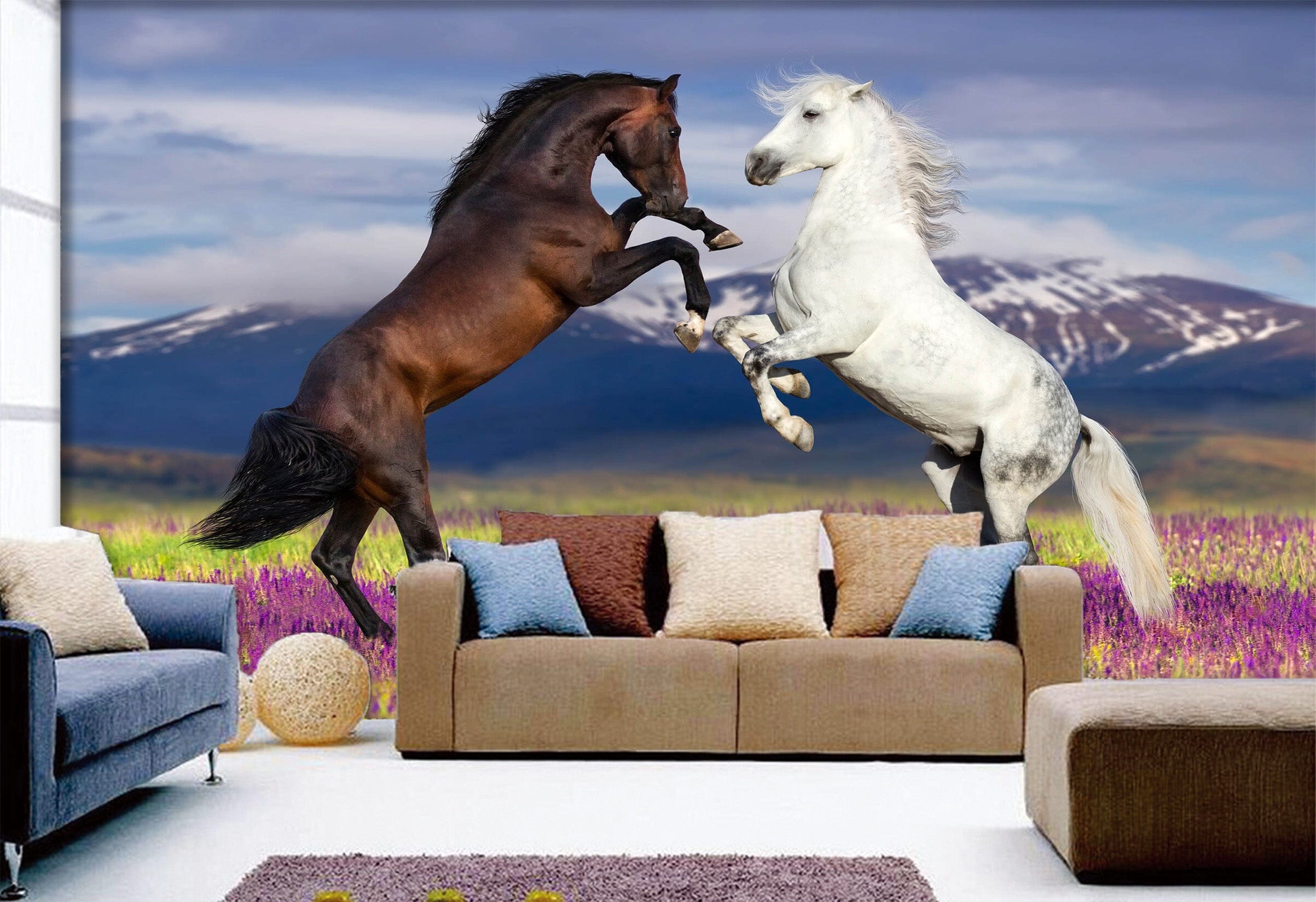 3D Two Horses 1063 Wall Murals Wallpaper AJ Wallpaper 2