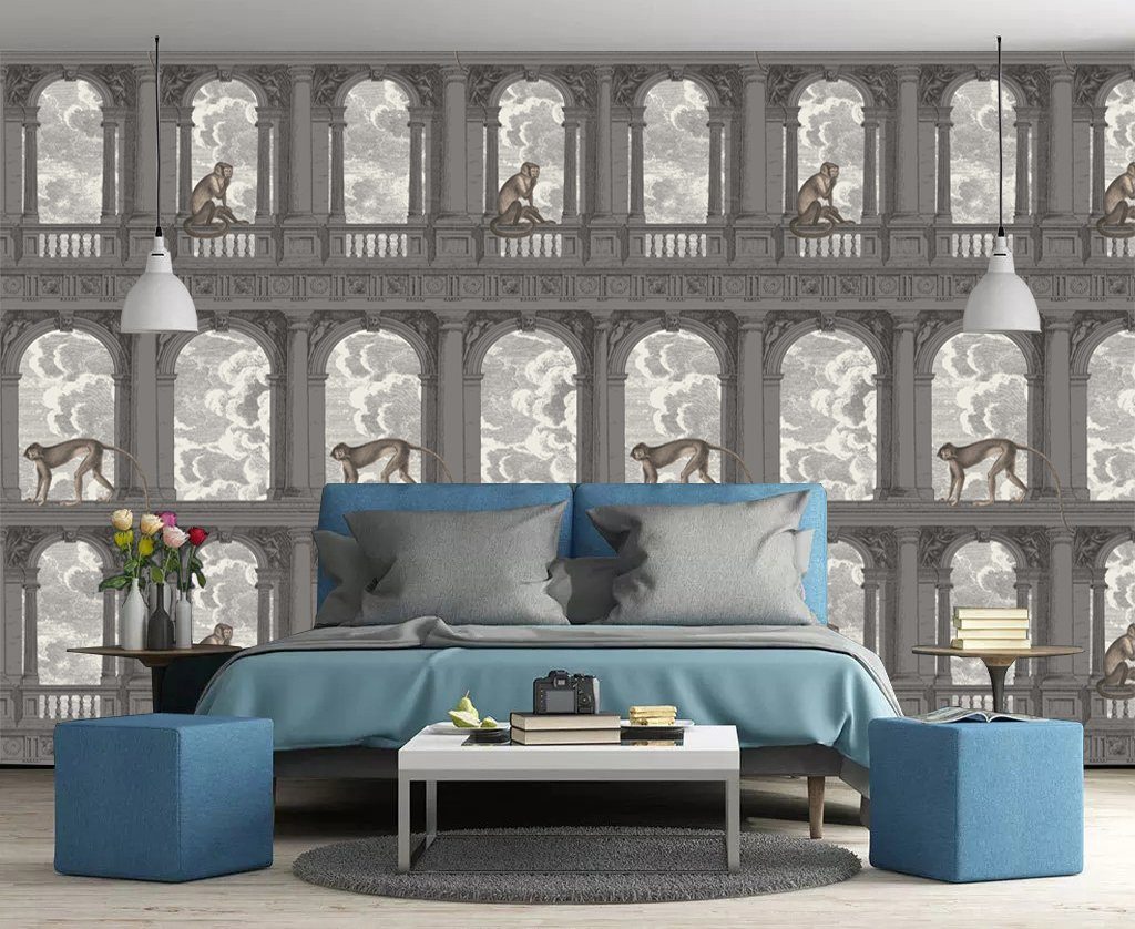 3D Cute Monkey 819 Wall Murals Wallpaper AJ Wallpaper 2
