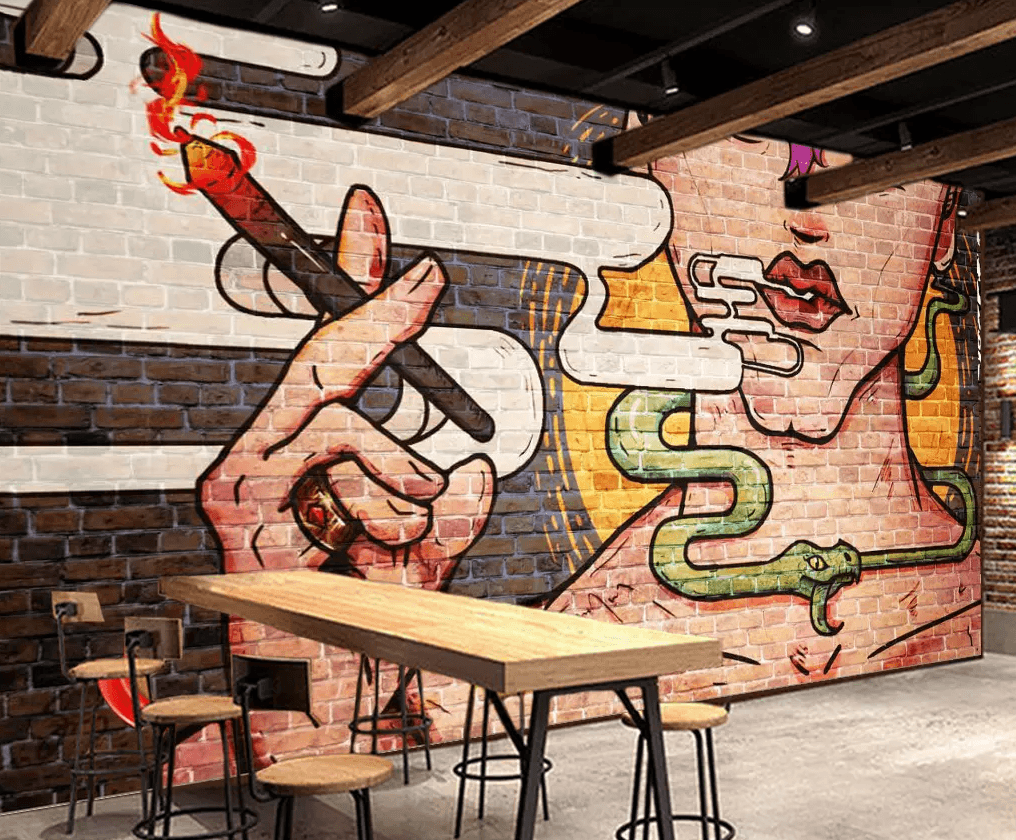 3D Woman Smoking Wall Painting 314 Wallpaper AJ Wallpaper 2