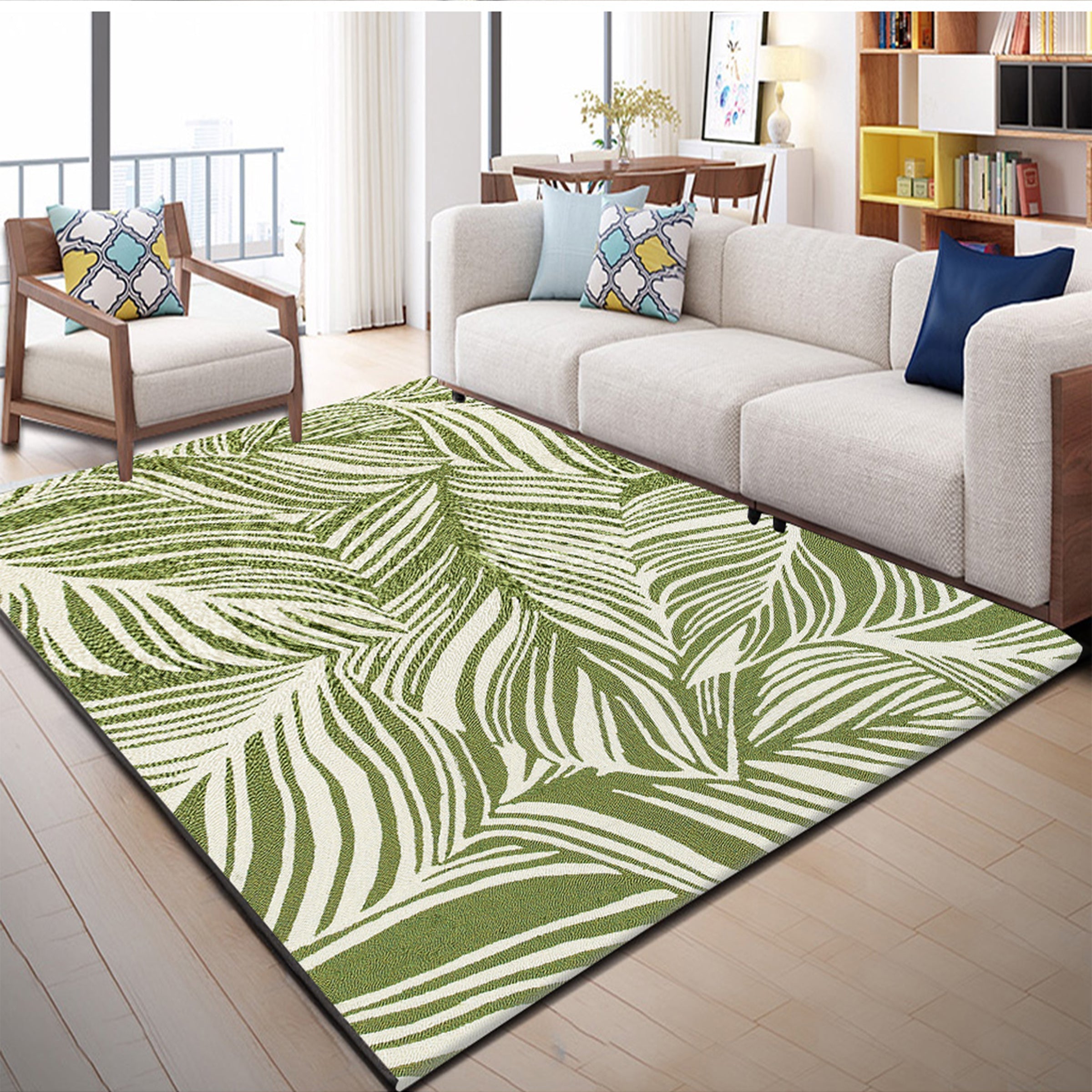 3D Green Leaves WG173 Non Slip Rug Mat Mat AJ Creativity Home