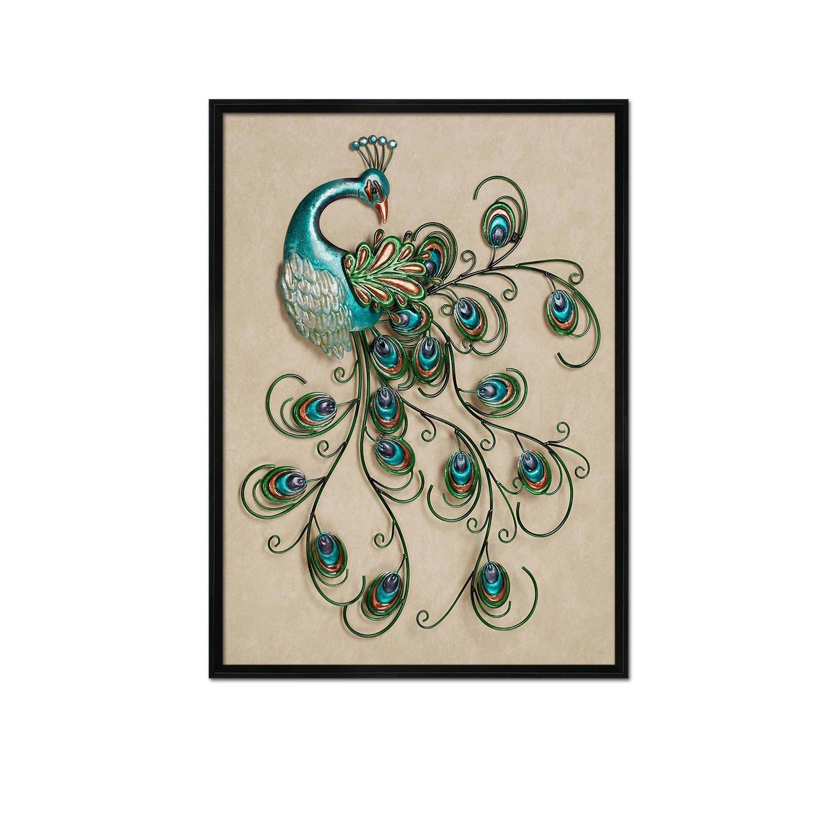 3D Beautiful Peacock 069 Fake Framed Print Painting Wallpaper AJ Creativity Home