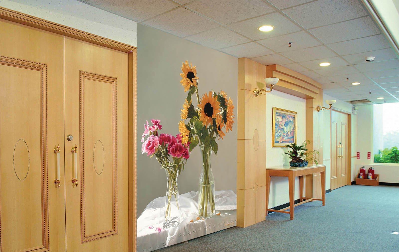 Two Fresh Flowers Vases Wallpaper AJ Wallpaper 2