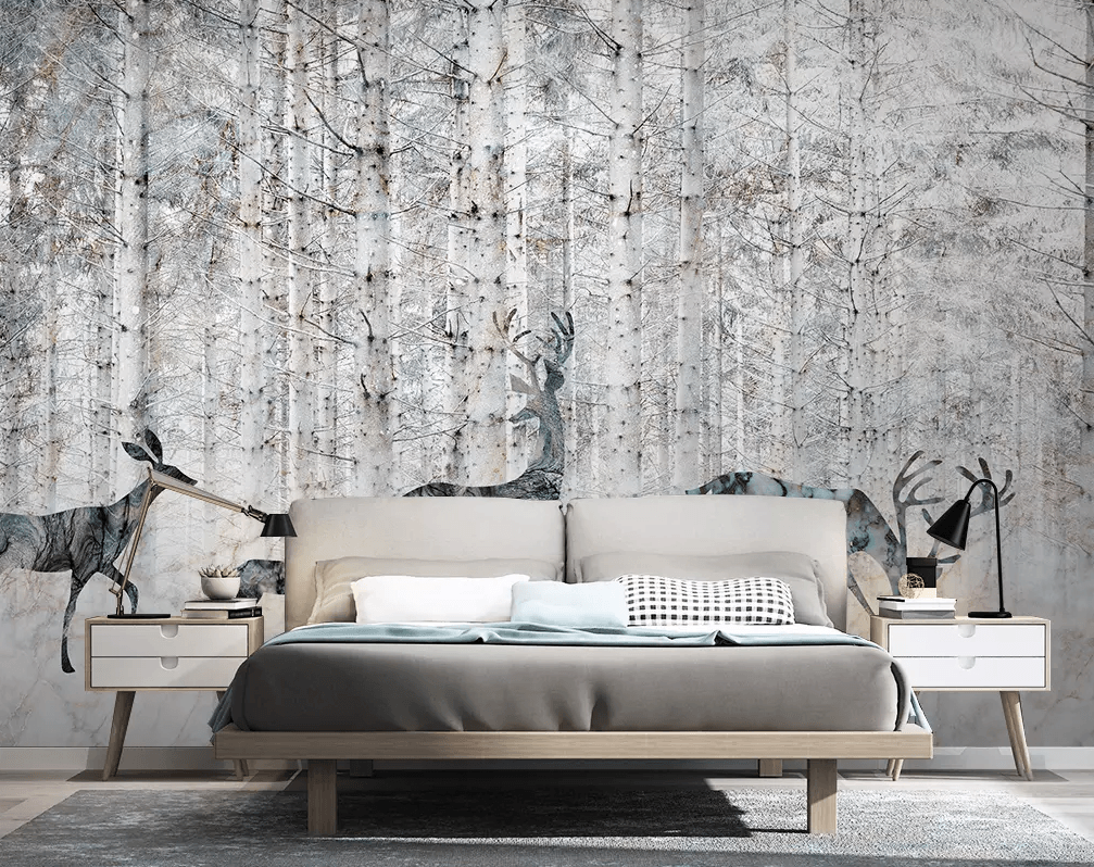 3D Forest Deer Shadow 336 Wallpaper AJ Wallpaper 2