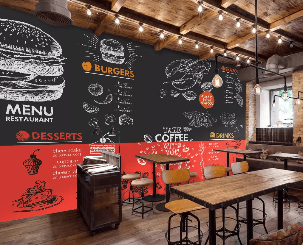 3D Doodle Hamburger Coffee 203 Wallpaper AJ Wallpaper 2