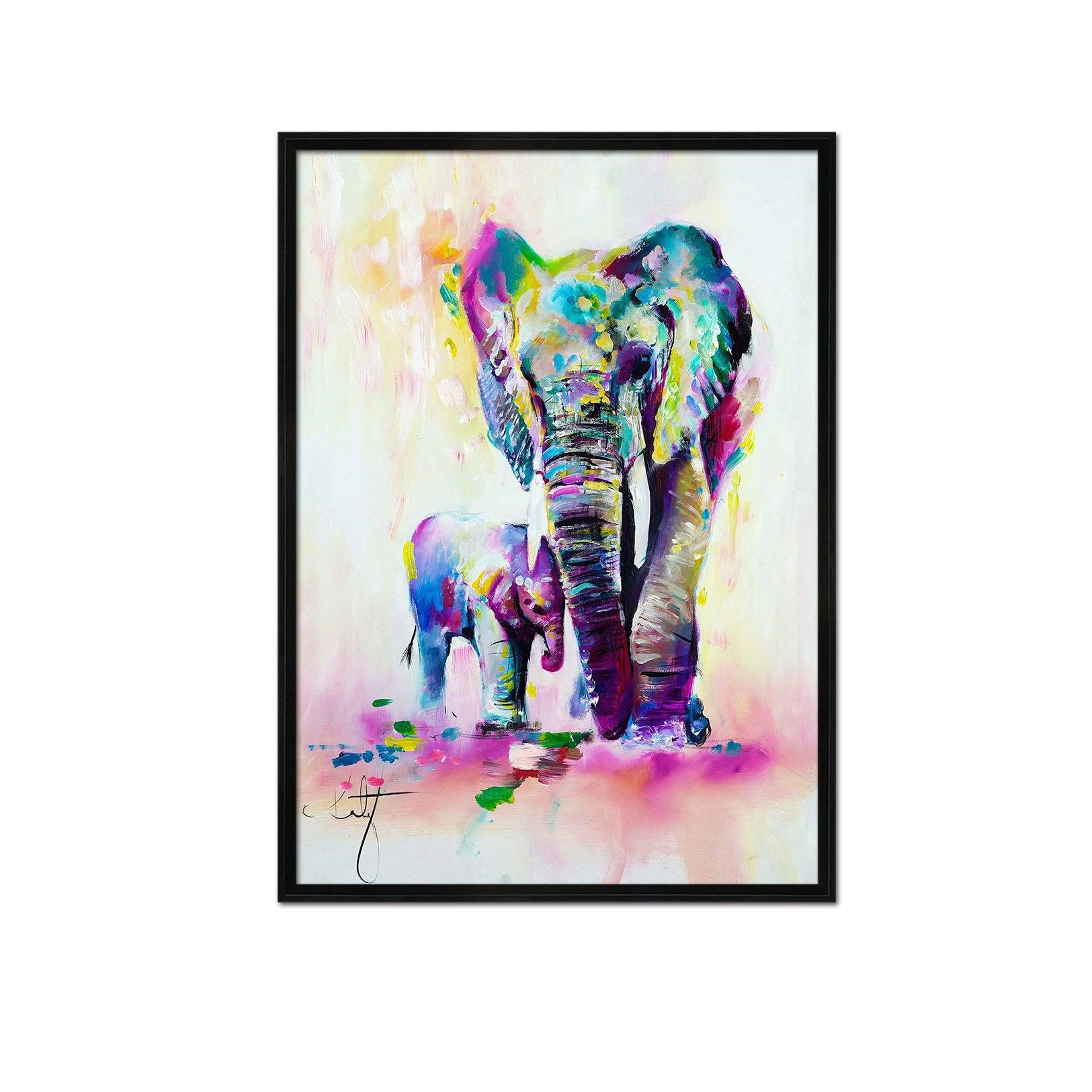 3D Elephant Painting 121 Fake Framed Print Painting Wallpaper AJ Creativity Home