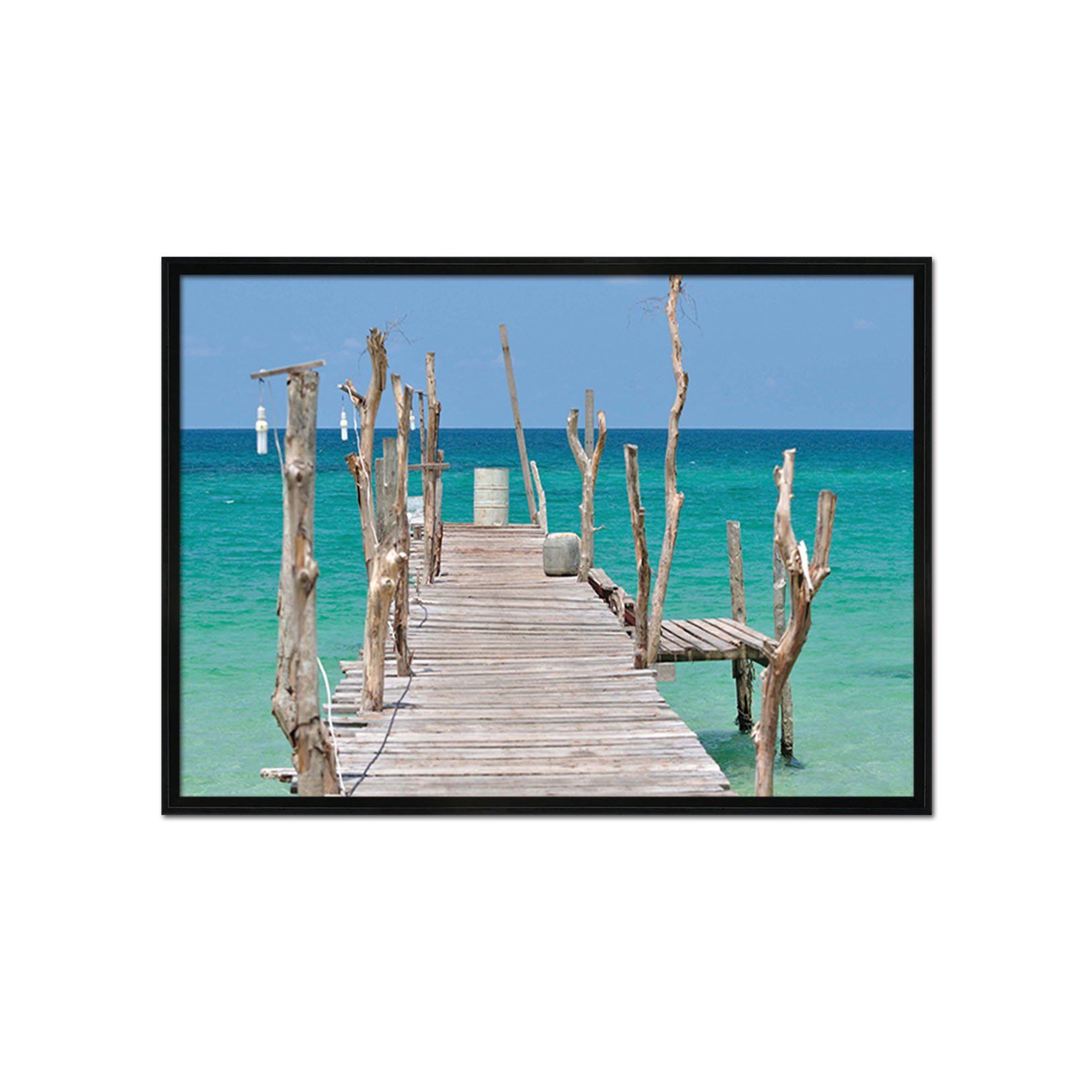 3D Wooden Bridge 066 Fake Framed Print Painting Wallpaper AJ Creativity Home