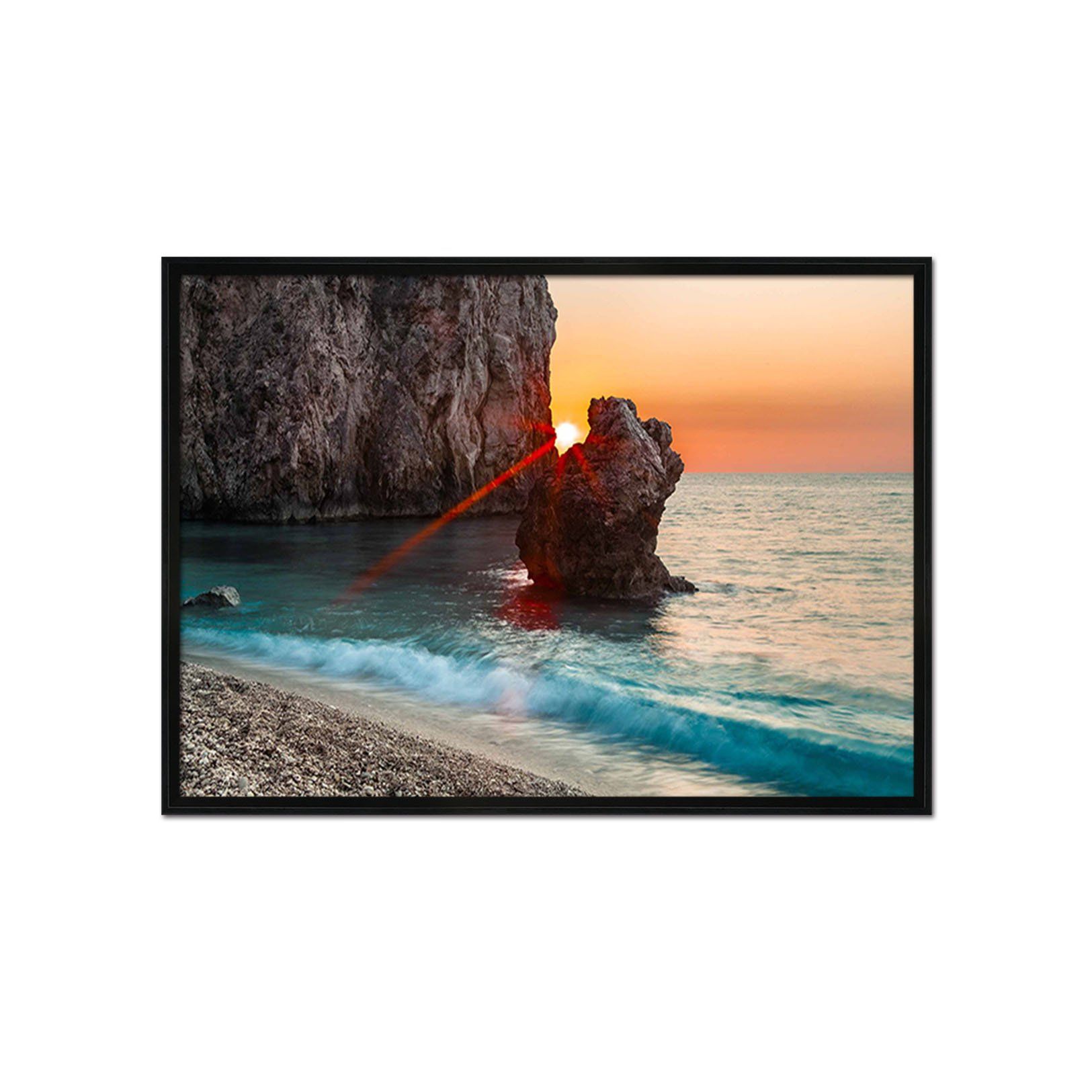 3D Evening Sea 130 Fake Framed Print Painting Wallpaper AJ Creativity Home
