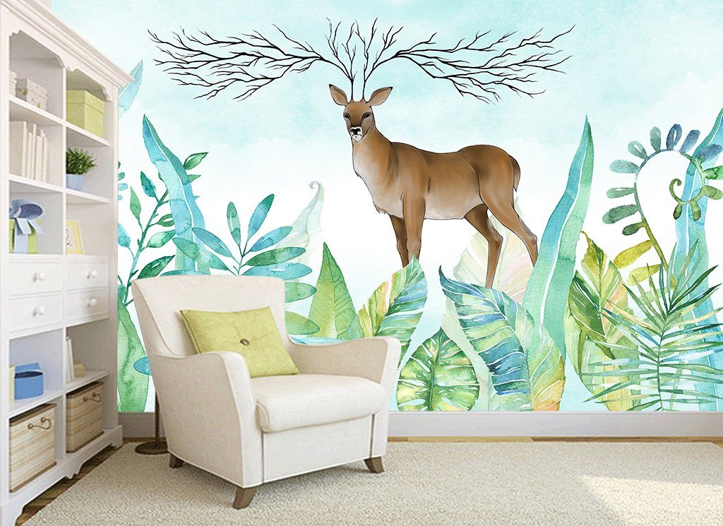 3D Deer 135 Wall Murals Wallpaper AJ Wallpaper 2