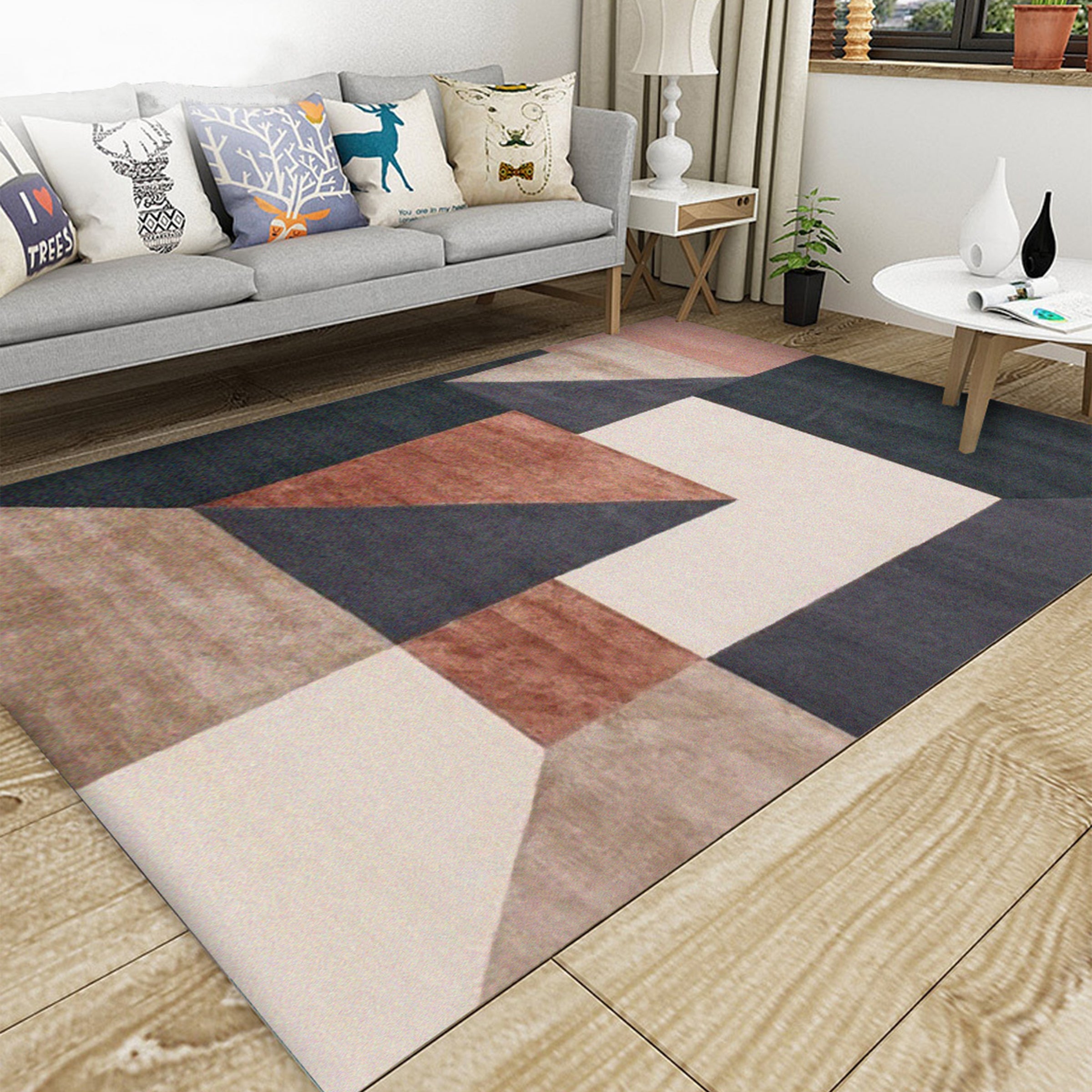 3D Color Geometry WG133 Non Slip Rug Mat Mat AJ Creativity Home