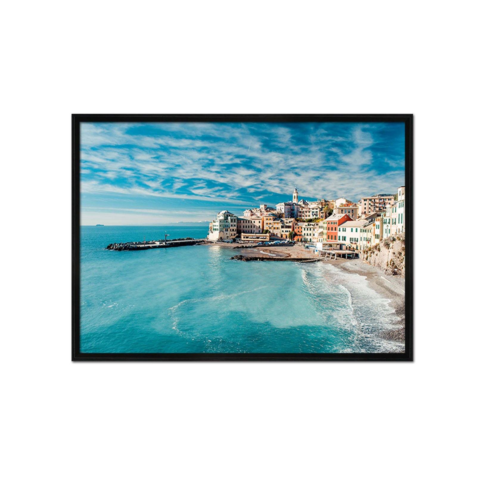 3D Seaside Town 076 Fake Framed Print Painting Wallpaper AJ Creativity Home