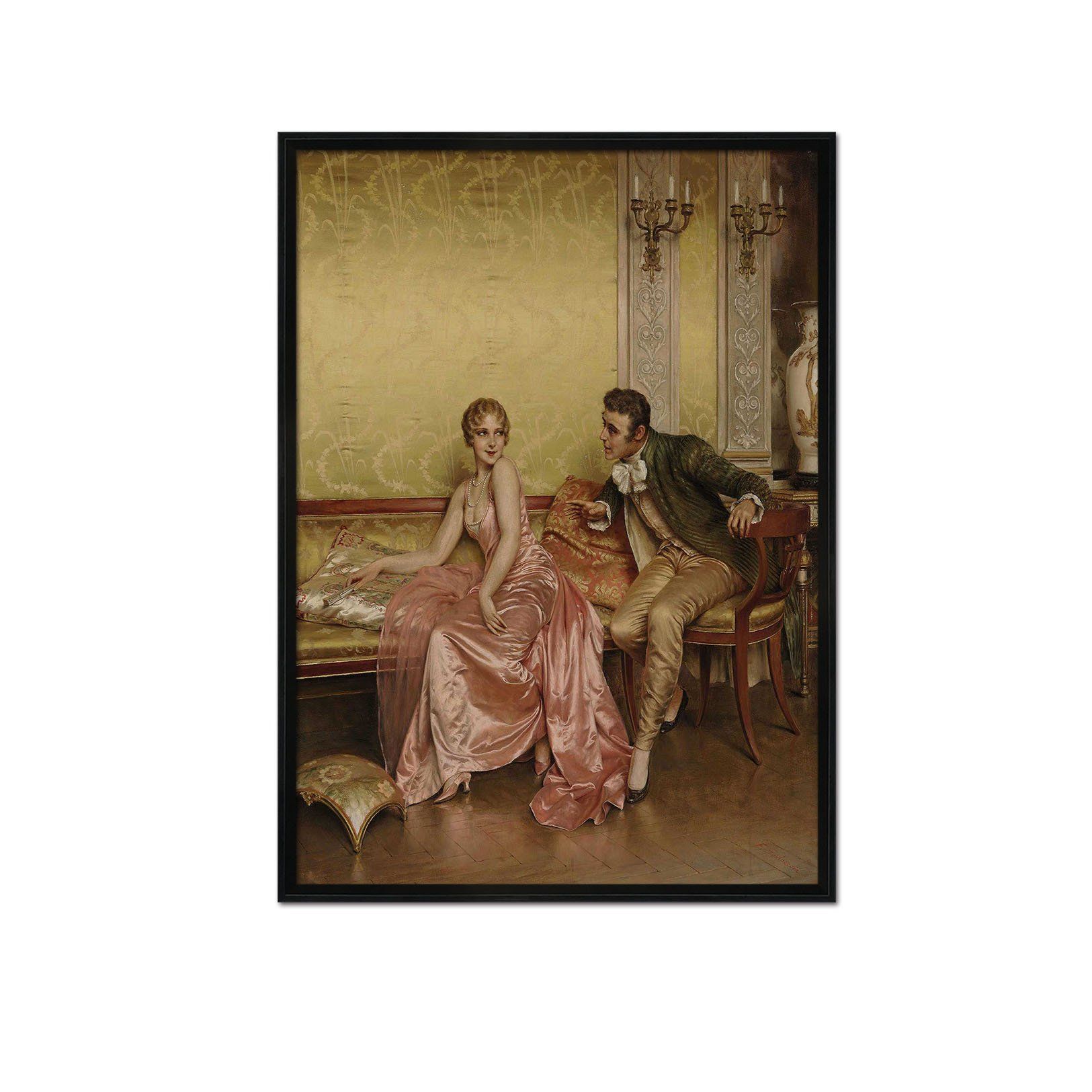 3D Sofa Chat 150 Fake Framed Print Painting Wallpaper AJ Creativity Home