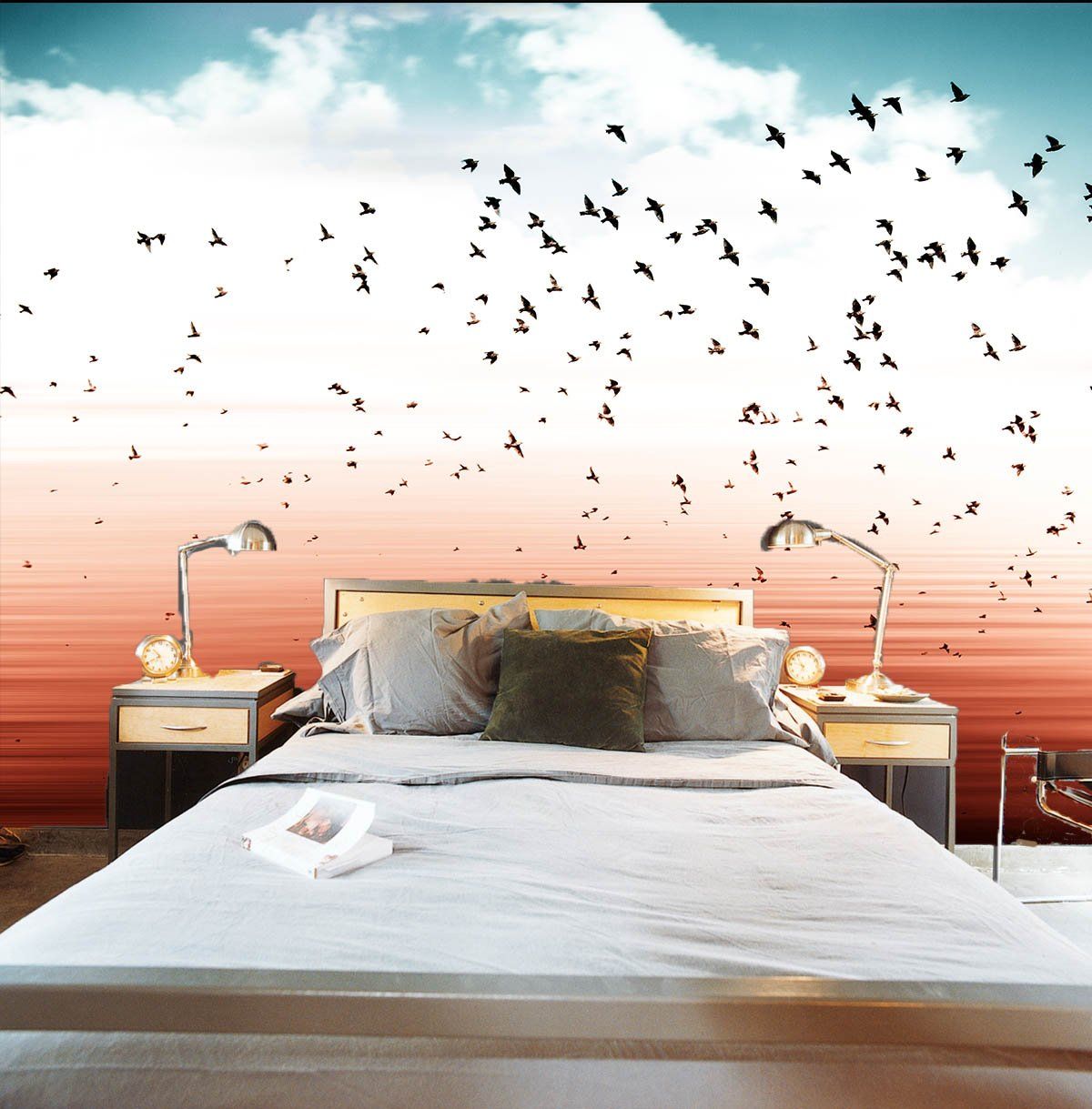 3D Seabird Flock 059 Wallpaper AJ Wallpaper
