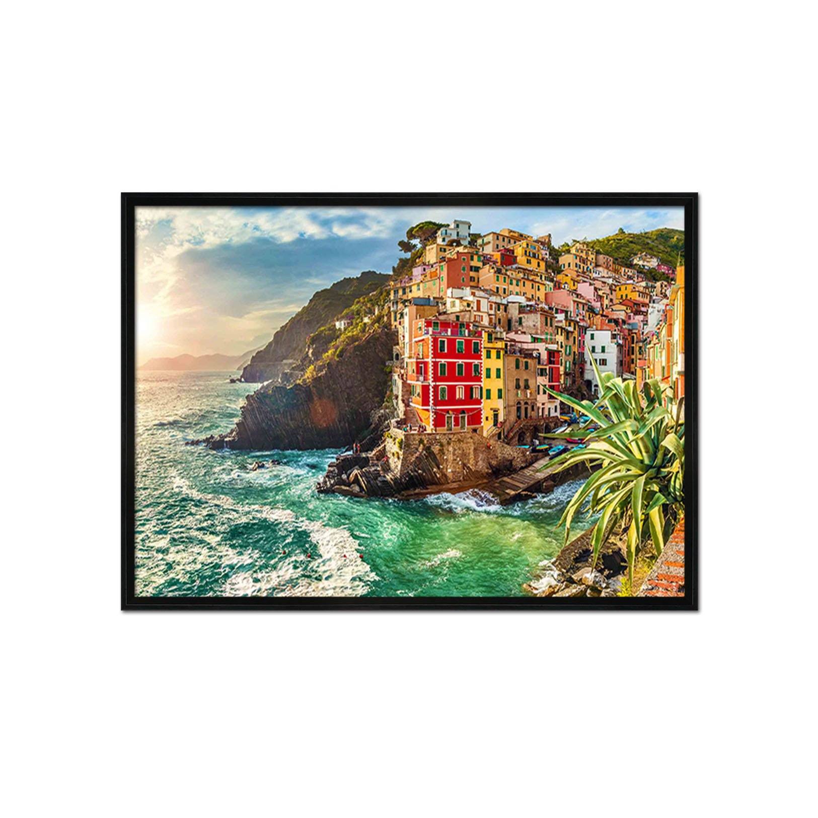 3D Seaside Town 012 Fake Framed Print Painting Wallpaper AJ Creativity Home