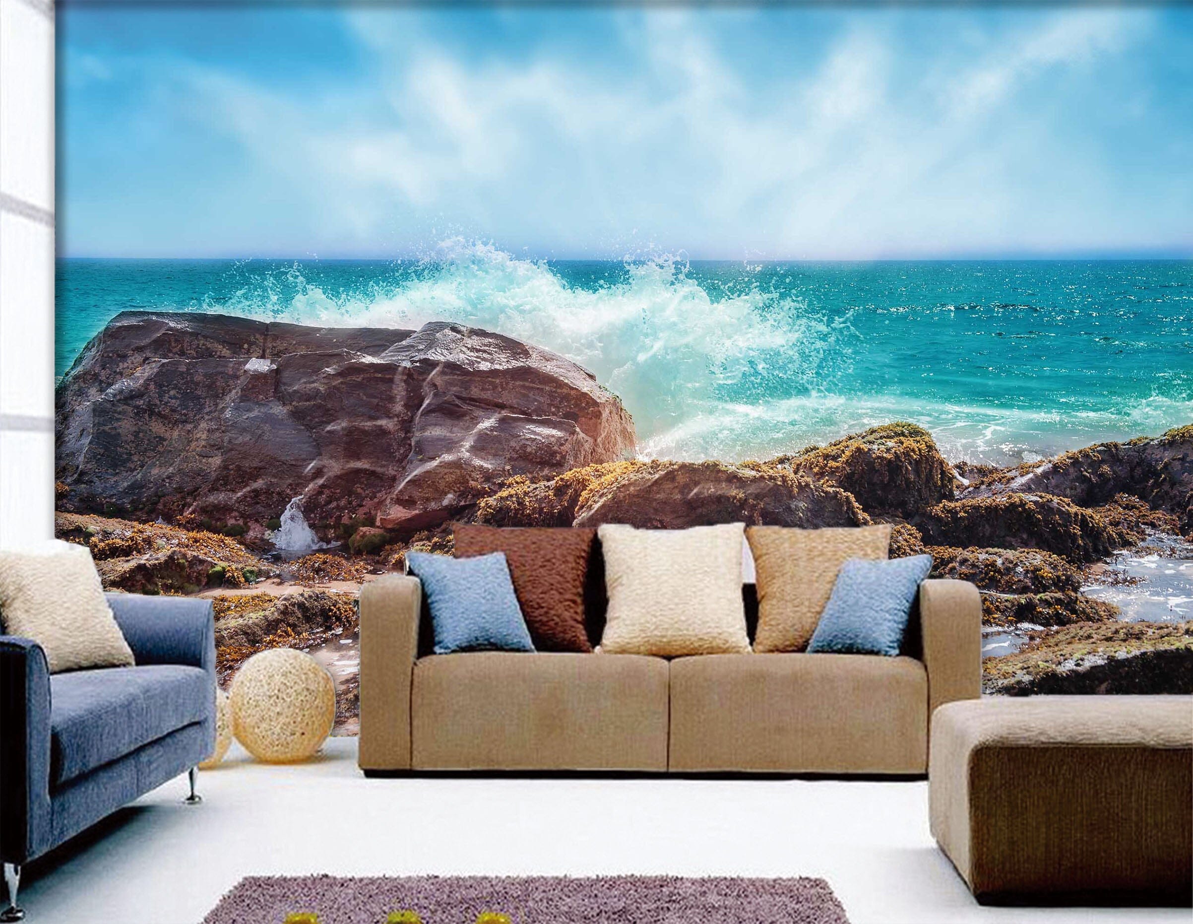 3D Sea Stones 1034 Wall Murals Wallpaper AJ Wallpaper 2