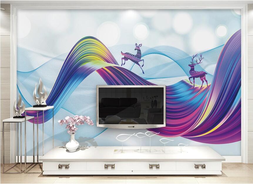 3D Purple Sika Deer WC2708 Wall Murals
