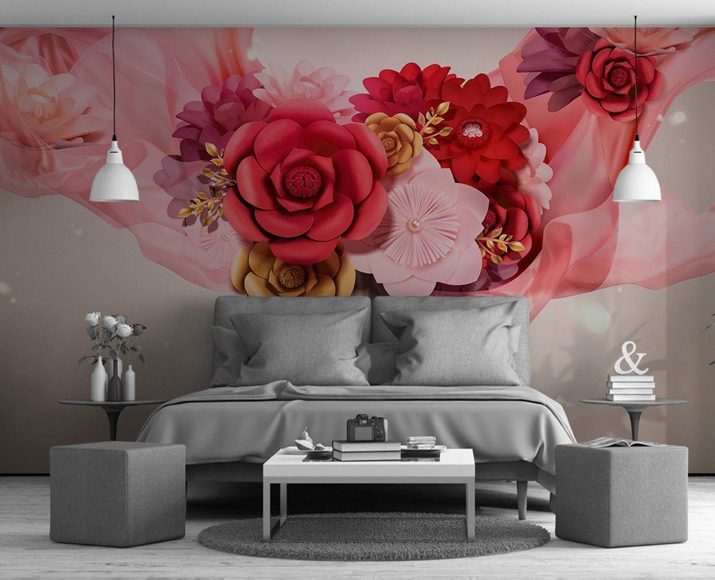 3D Pink Rose 668 Wall Murals Wallpaper AJ Wallpaper 2