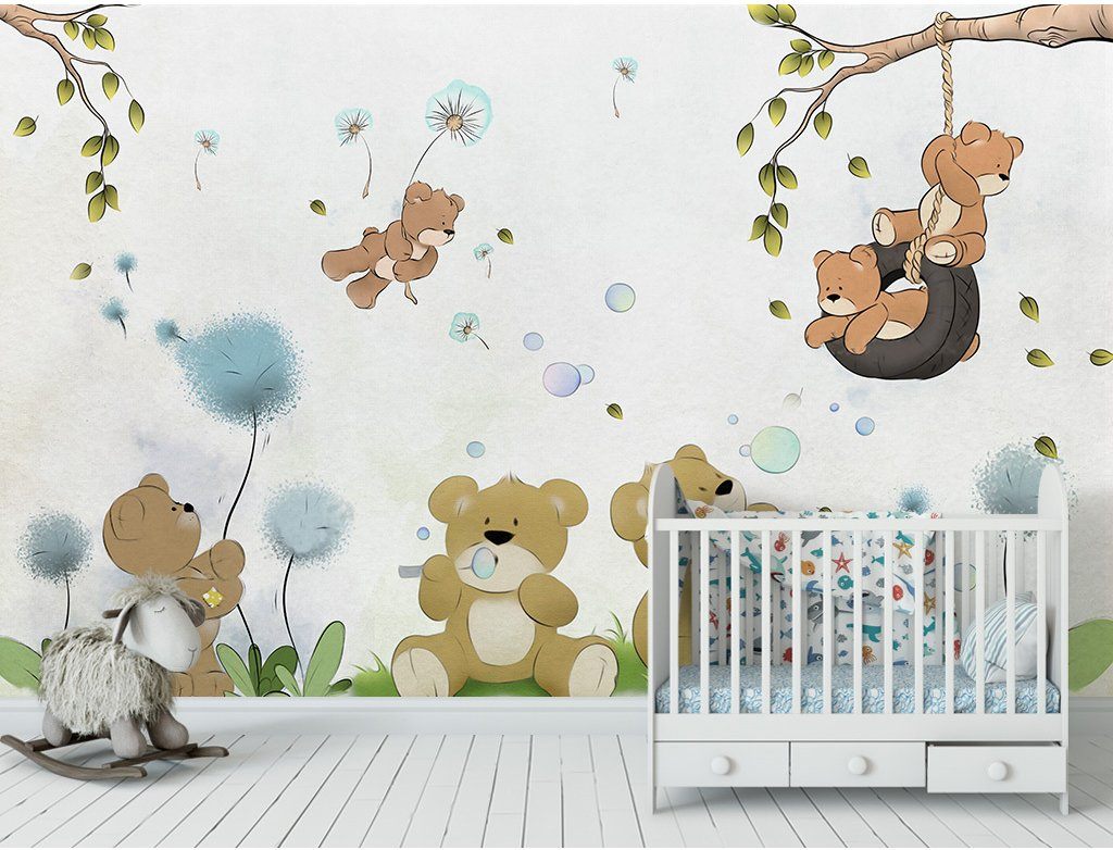 3D Cute Bear 526 Wall Murals Wallpaper AJ Wallpaper 2