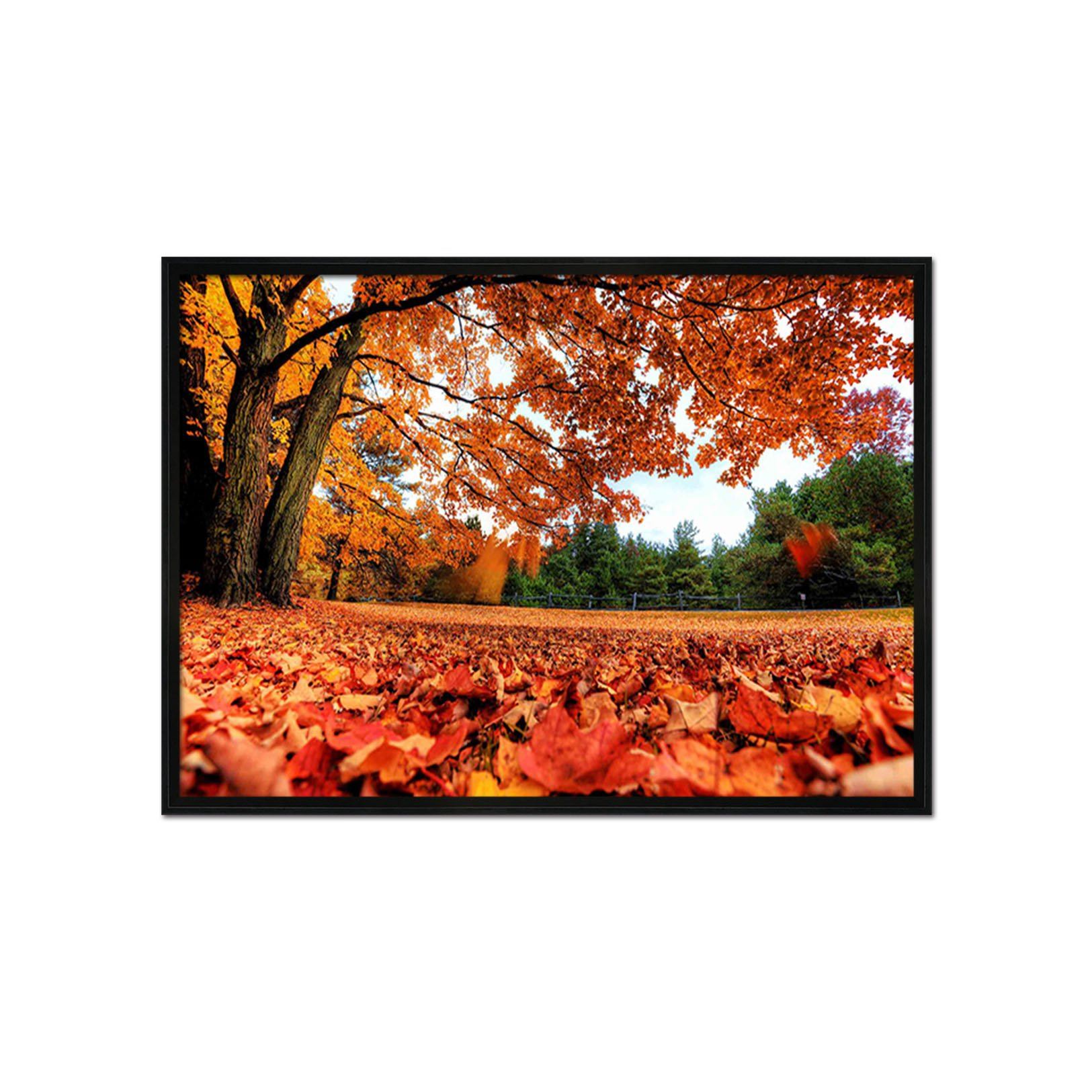 3D Red Leaves 133 Fake Framed Print Painting Wallpaper AJ Creativity Home