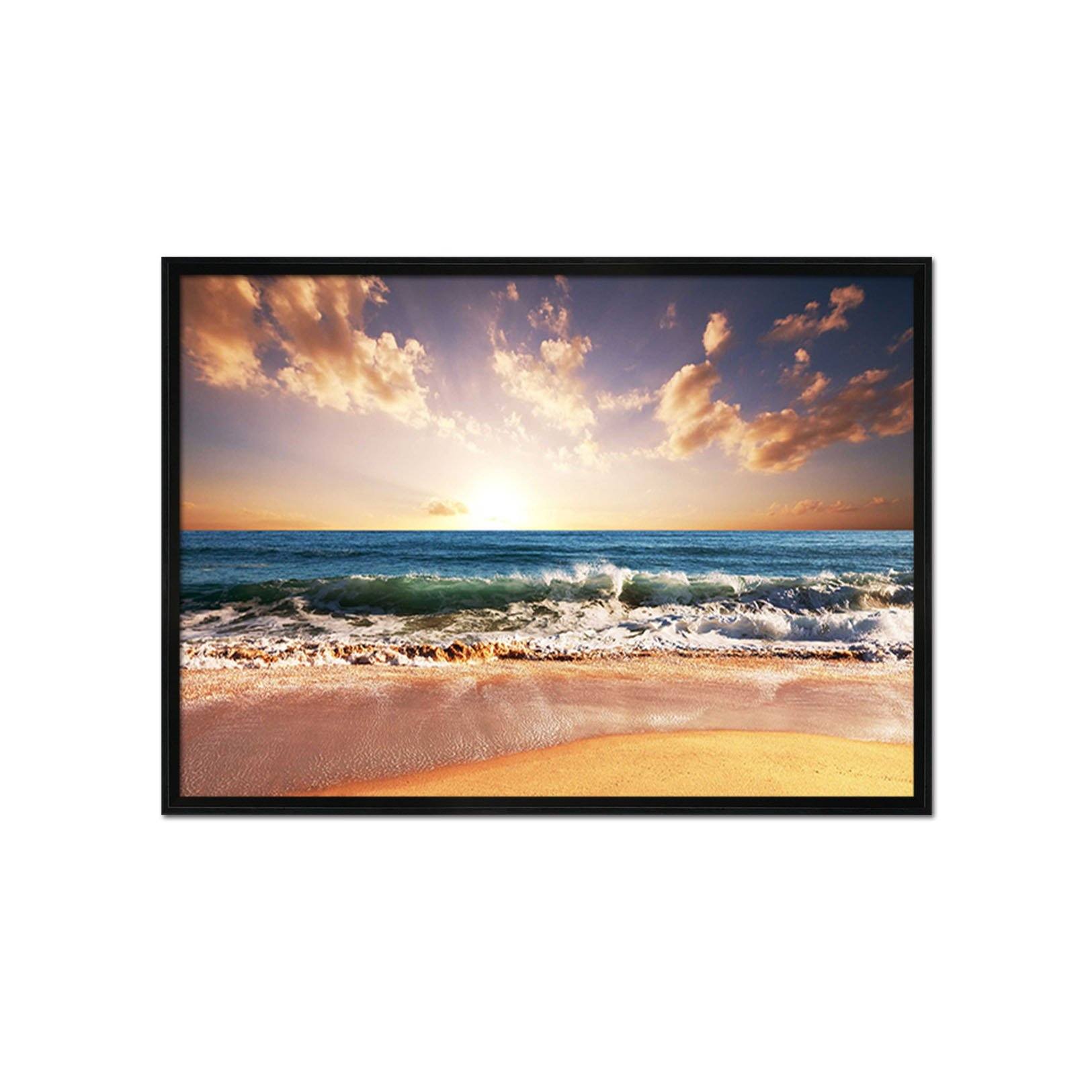 3D Surf Beach 075 Fake Framed Print Painting Wallpaper AJ Creativity Home