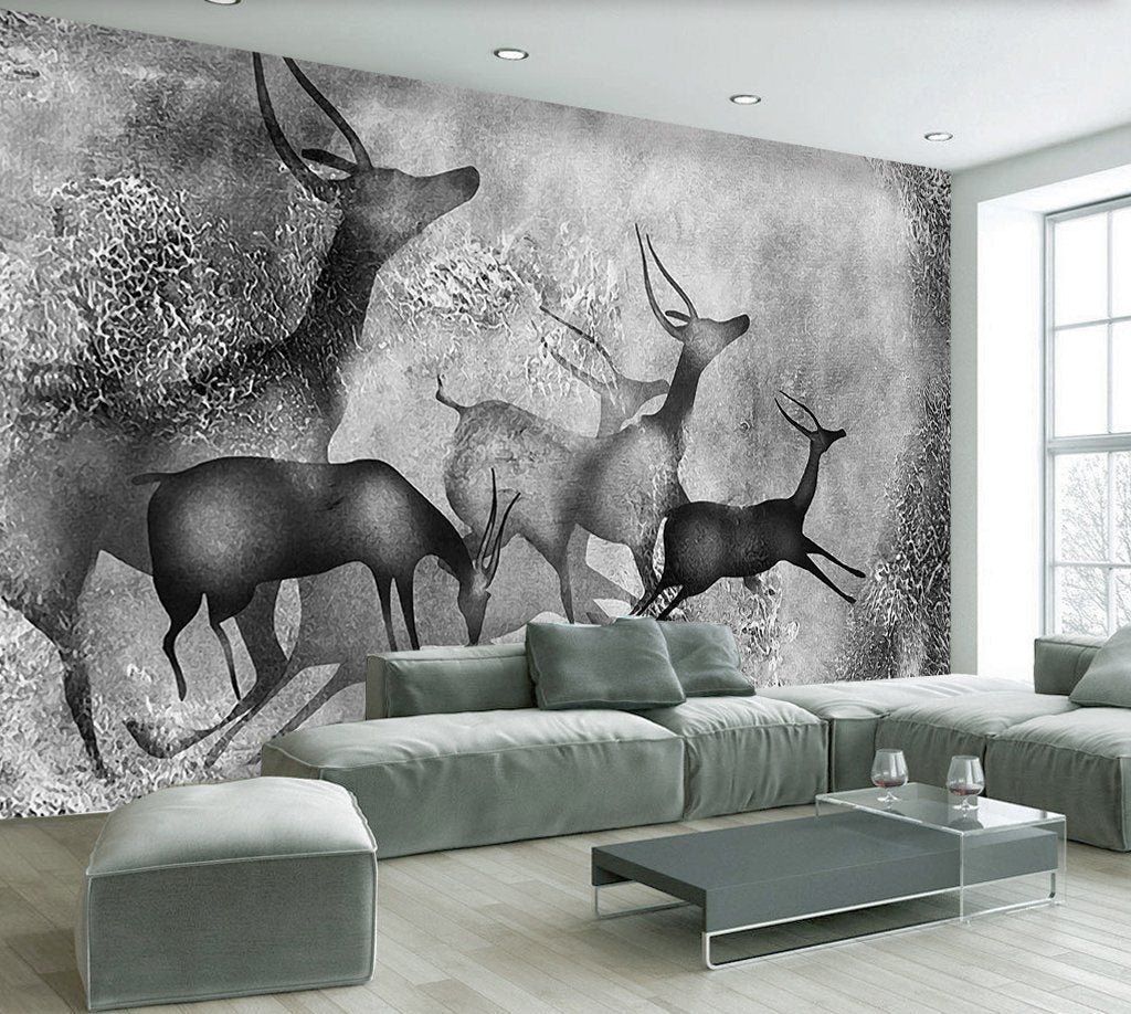 3D Deer Herd 478 Wall Murals Wallpaper AJ Wallpaper 2