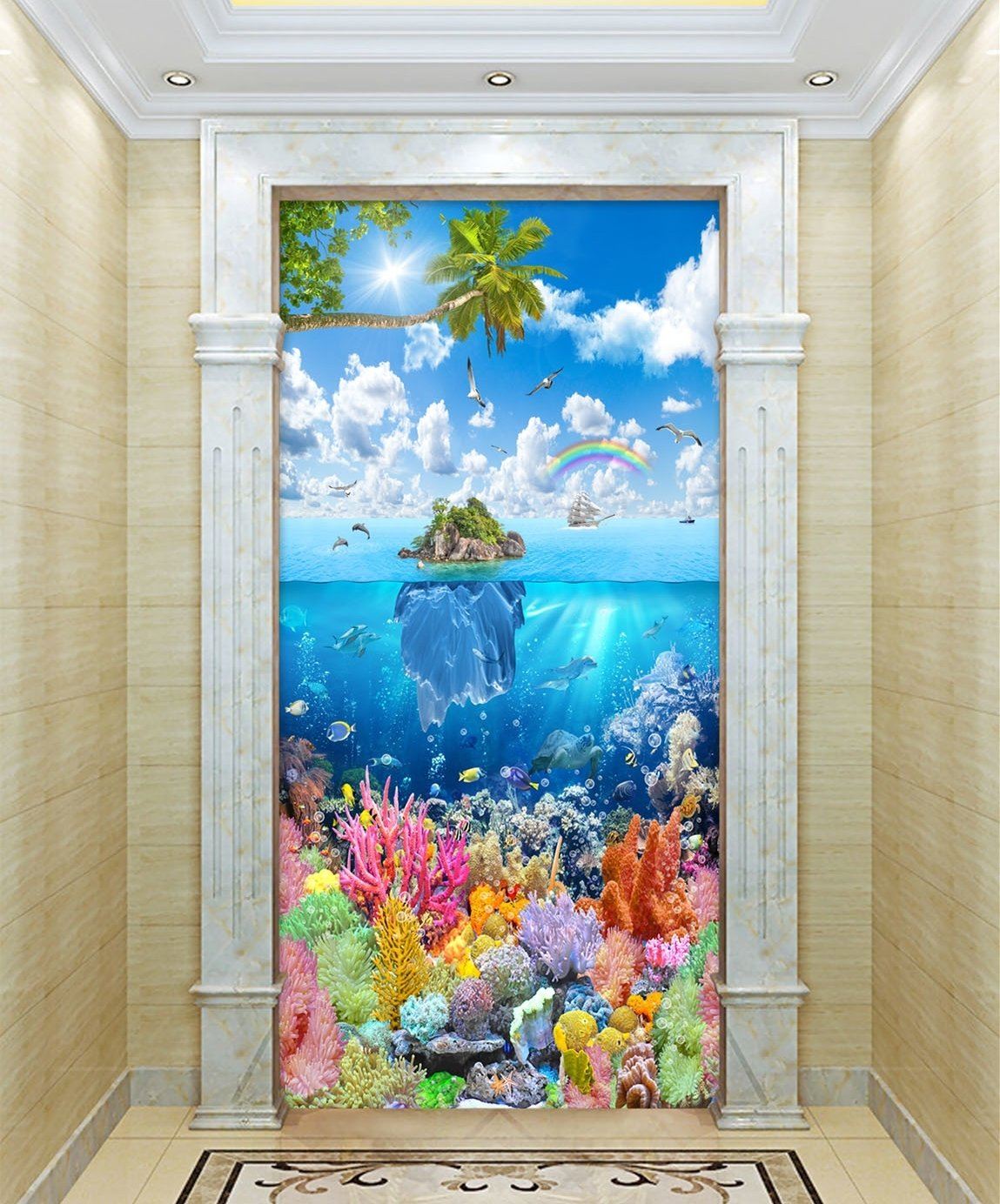 3D Coral Islands 373 Wallpaper AJ Wallpaper