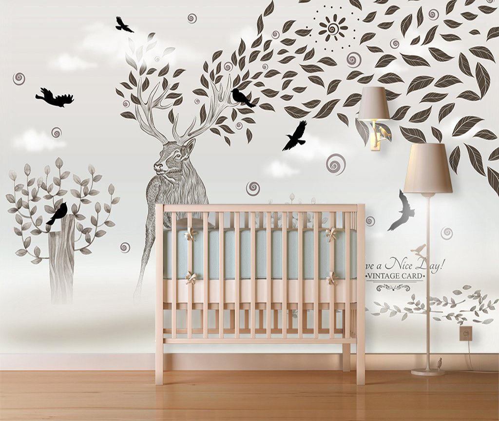3D Cute Elk 207 Wall Murals Wallpaper AJ Wallpaper 2