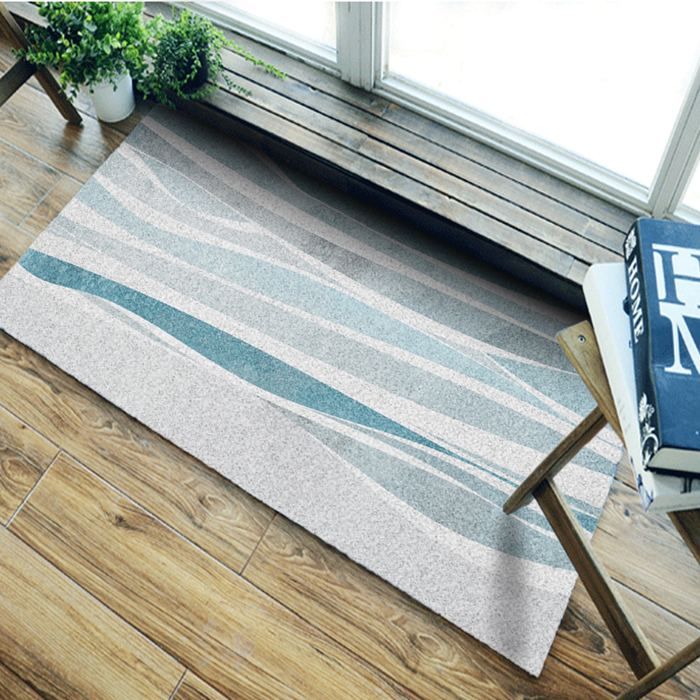 3D Light Green Stripes WG070 Non Slip Rug Mat Mat AJ Creativity Home