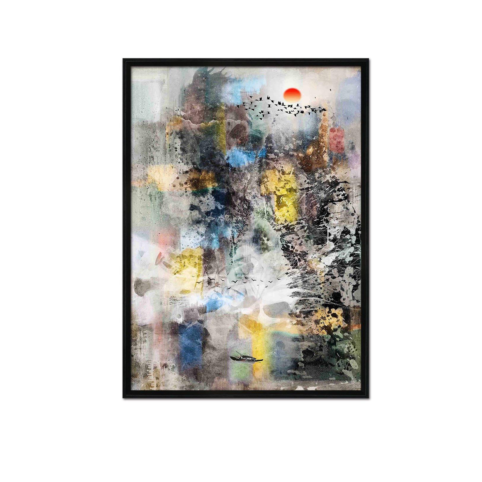 3D Ink Landscape 077 Fake Framed Print Painting Wallpaper AJ Creativity Home