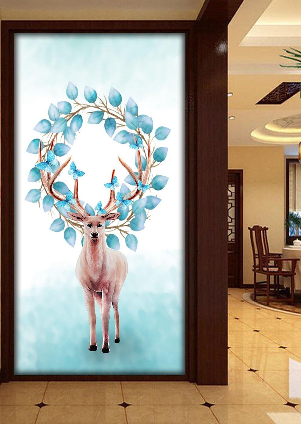 3D Elk Garland 559 Wall Murals Wallpaper AJ Wallpaper 2