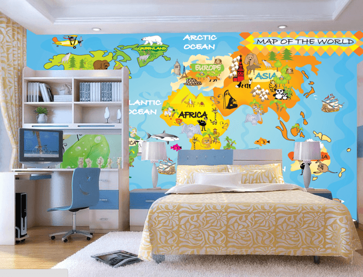 Animals World Map Wallpaper AJ Wallpaper