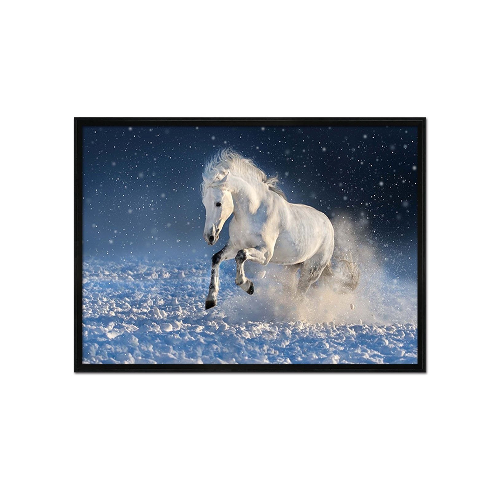 3D White Horse 160 Fake Framed Print Painting Wallpaper AJ Creativity Home