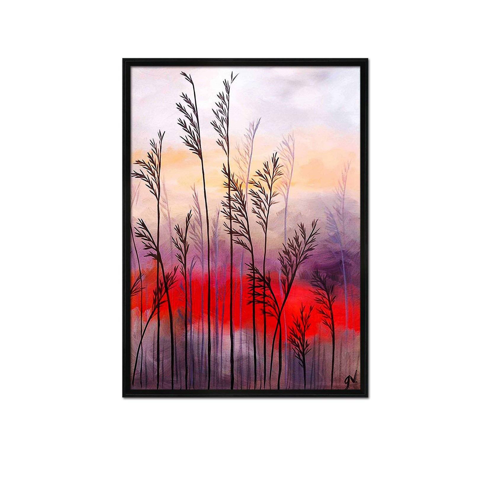 3D Wheat At Dusk 088 Fake Framed Print Painting Wallpaper AJ Creativity Home