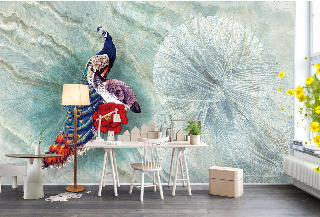 3D Peacock 339 Wall Murals Wallpaper AJ Wallpaper 2