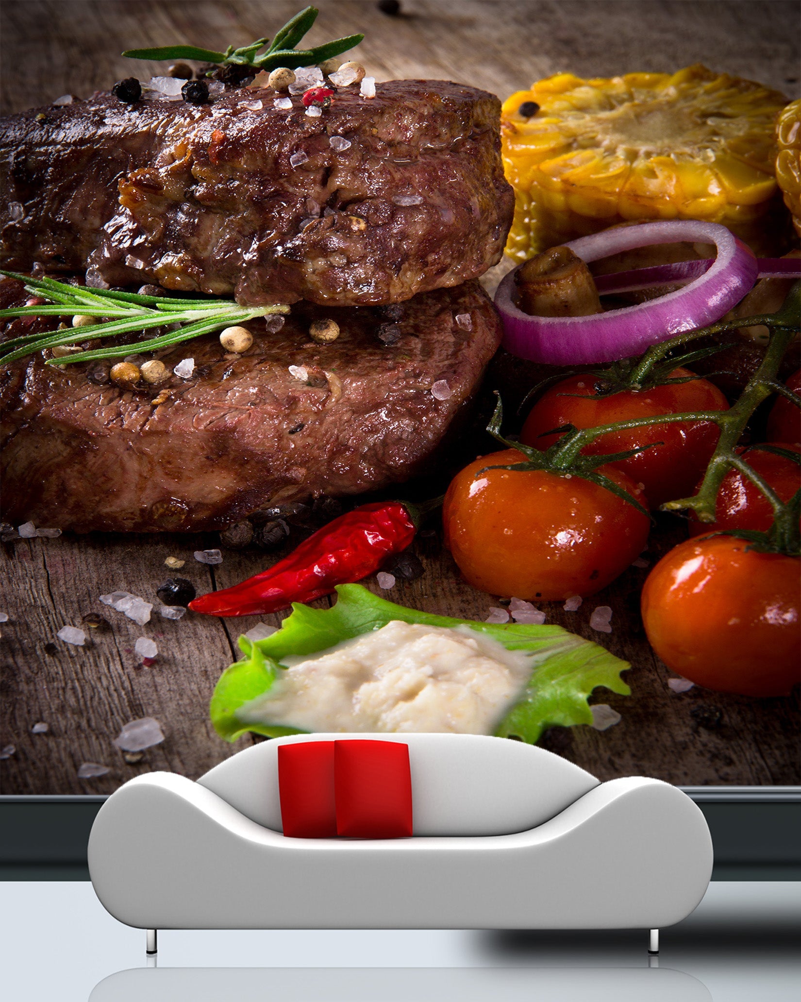 3D Delicious Steak 031 Food Wall Murals Wallpaper AJ Wallpaper 2