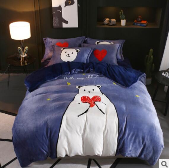 3D Polar Bear Love 17031 Bed Pillowcases Quilt