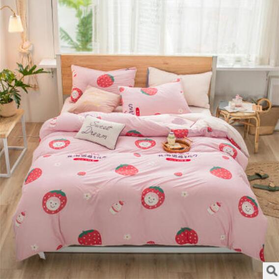3D Pink Strawberry 40264 Bed Pillowcases Quilt