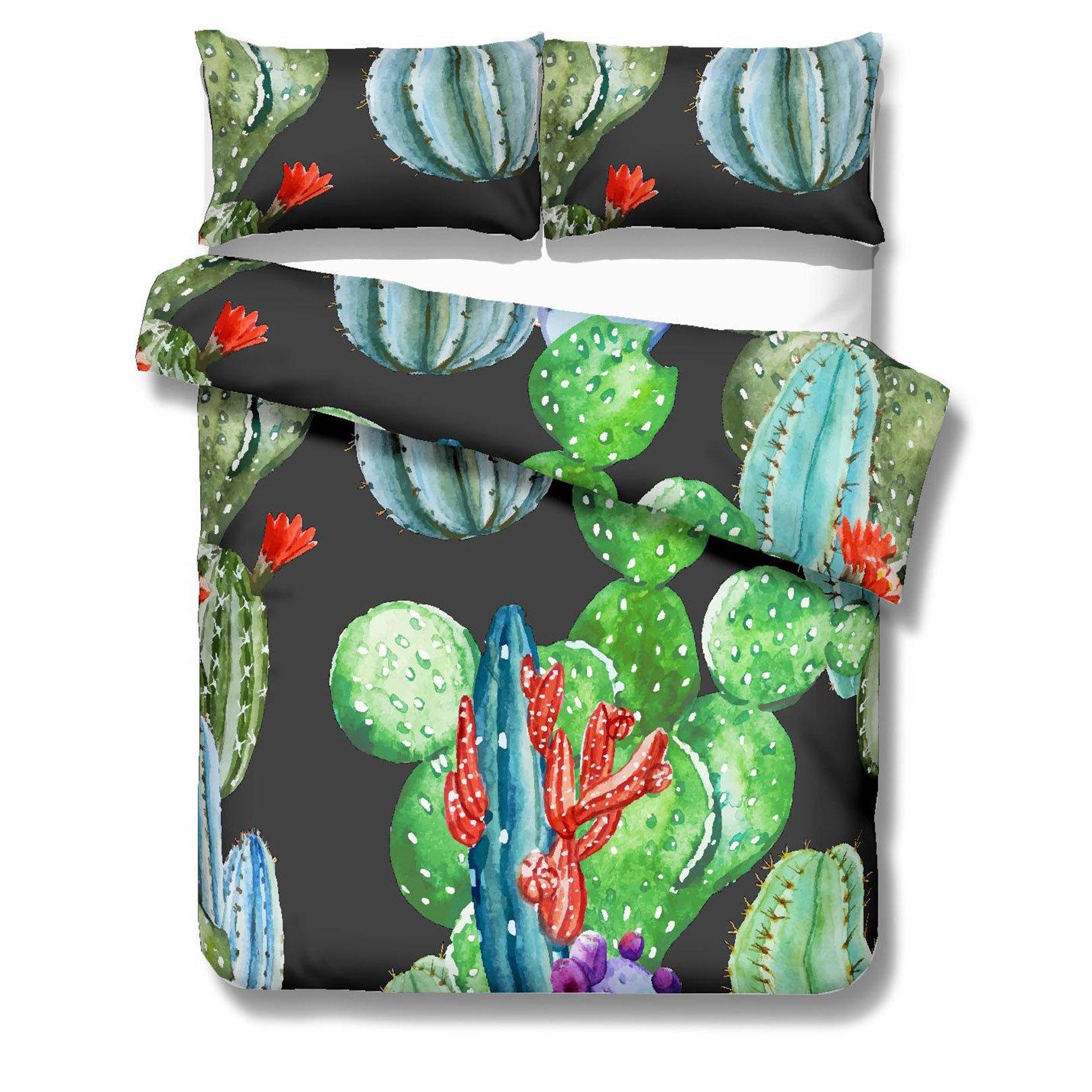 3D Black Cactus 148 Bed Pillowcases Quilt Wallpaper AJ Wallpaper