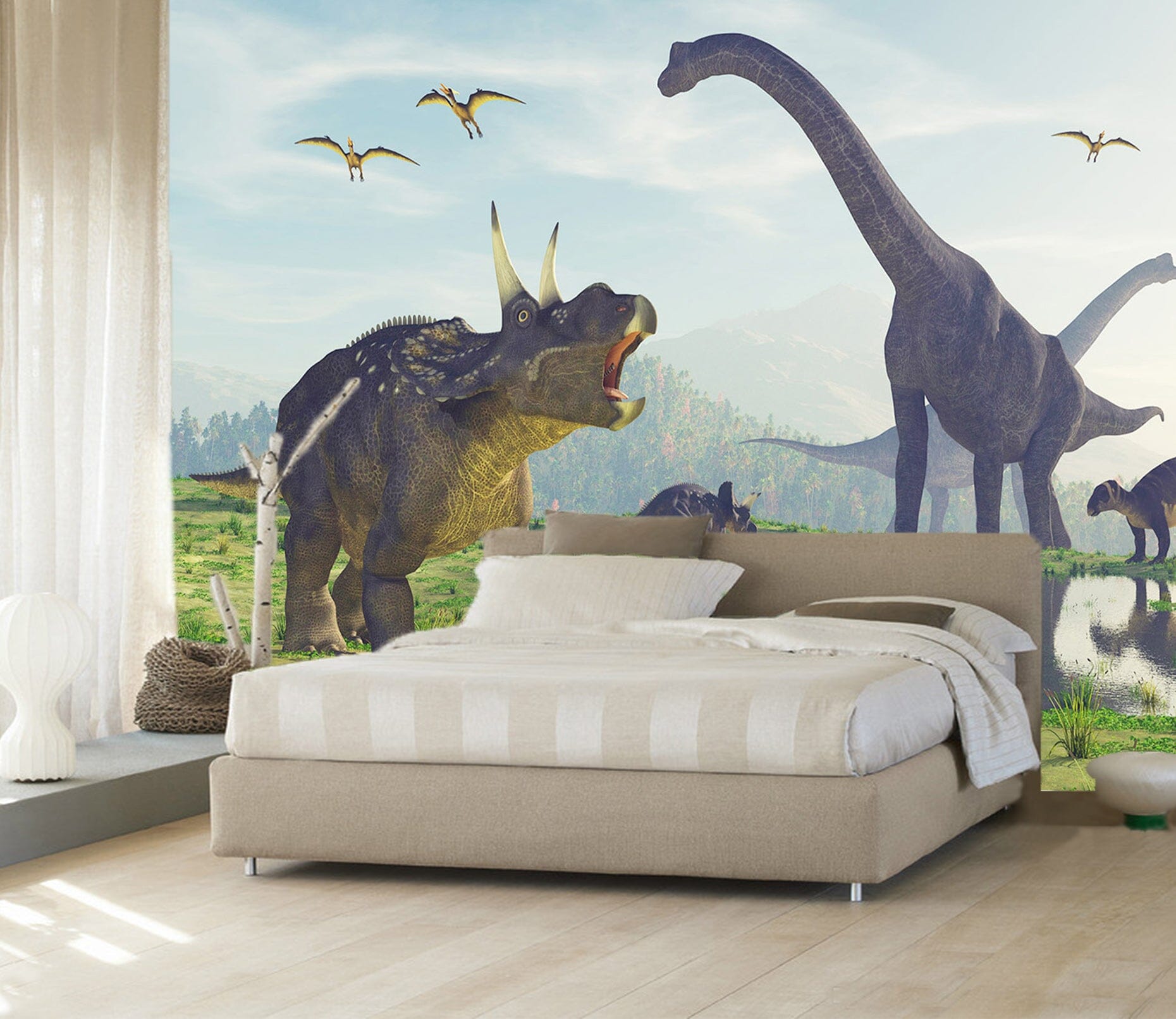 3D Steppe Dinosaur 1605 Wall Murals Wallpaper AJ Wallpaper 2