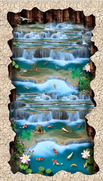 3D Water Curtains Floor Mural Wallpaper AJ Wallpaper 2 