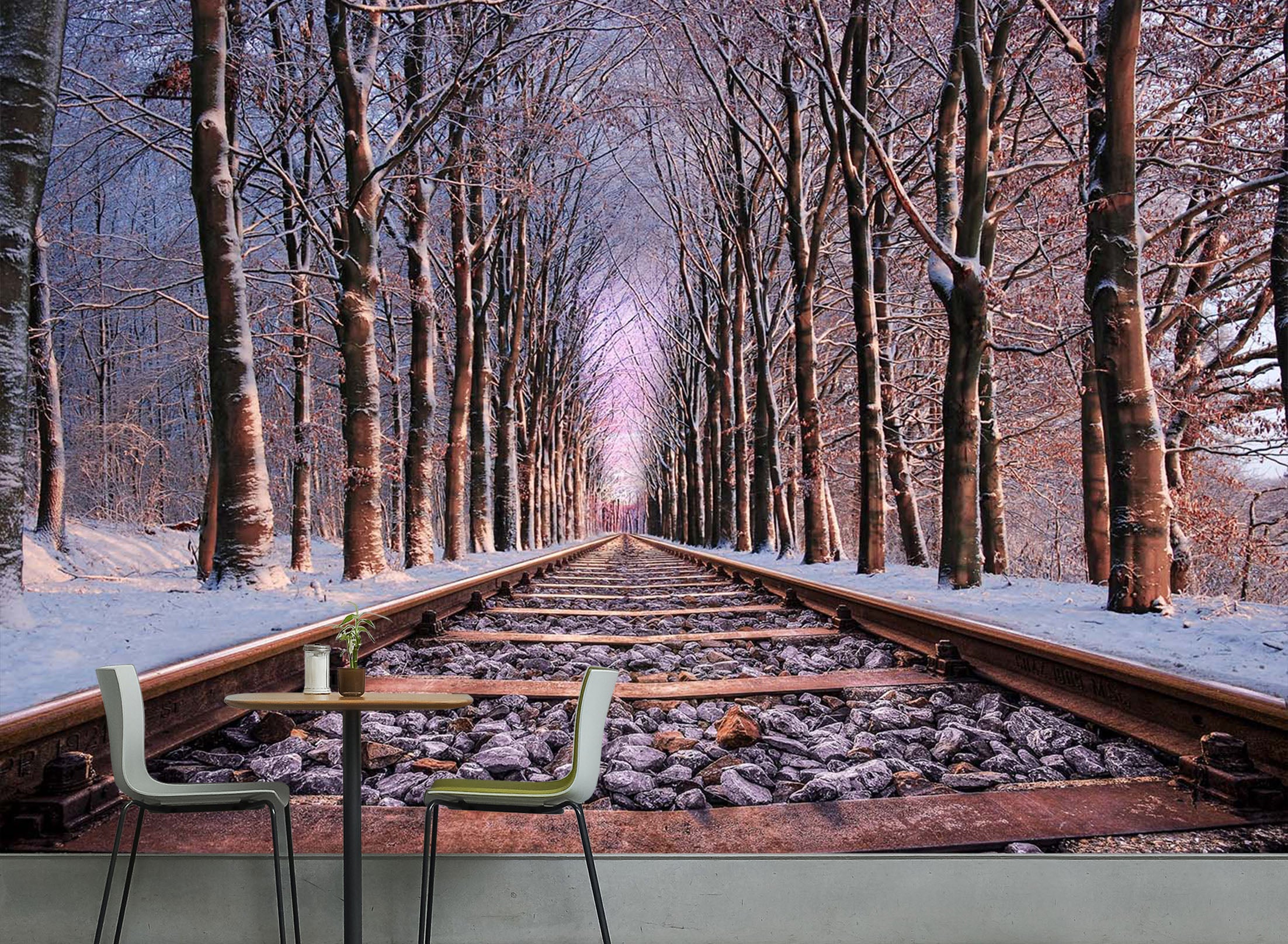 3D Woodland Railway 209 Vehicle Wall Murals