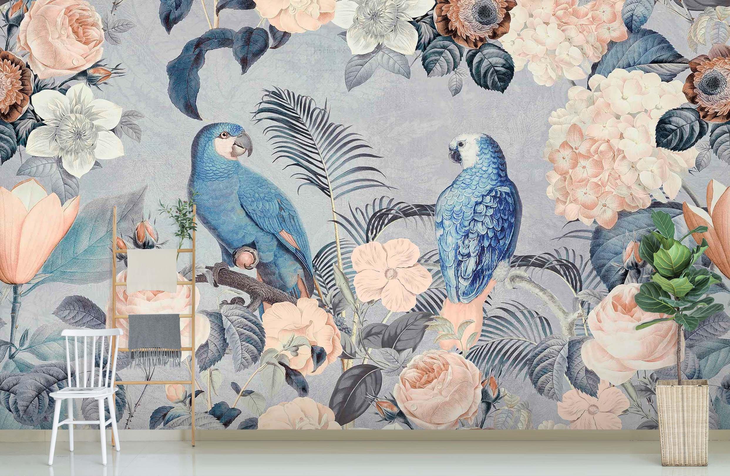 3D Bird Flowers 1422 Andrea haase Wall Mural Wall Murals Wallpaper AJ Wallpaper 2