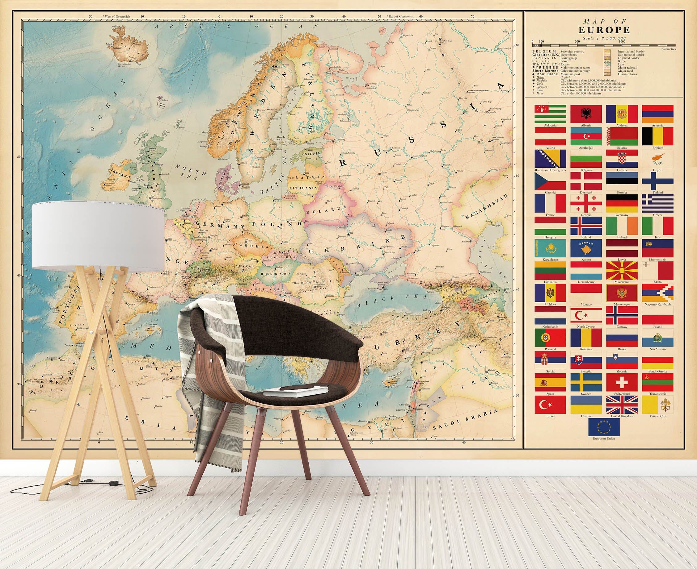 3D Color Painting 2007 World Map Wall Murals Wallpaper AJ Wallpaper 2