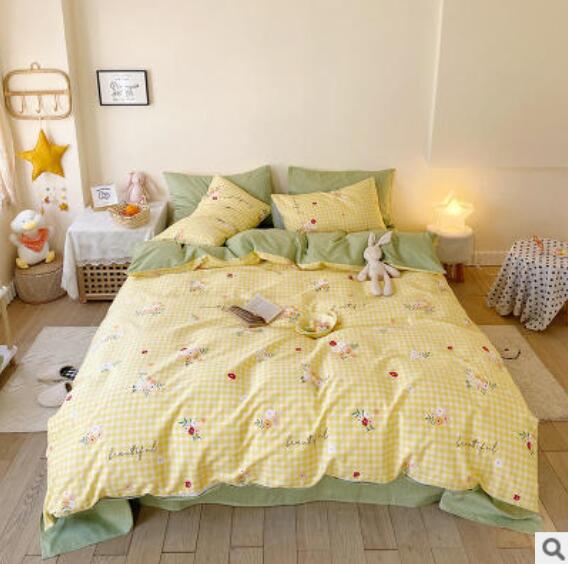 3D Yellow Grid Flower 40178 Bed Pillowcases Quilt
