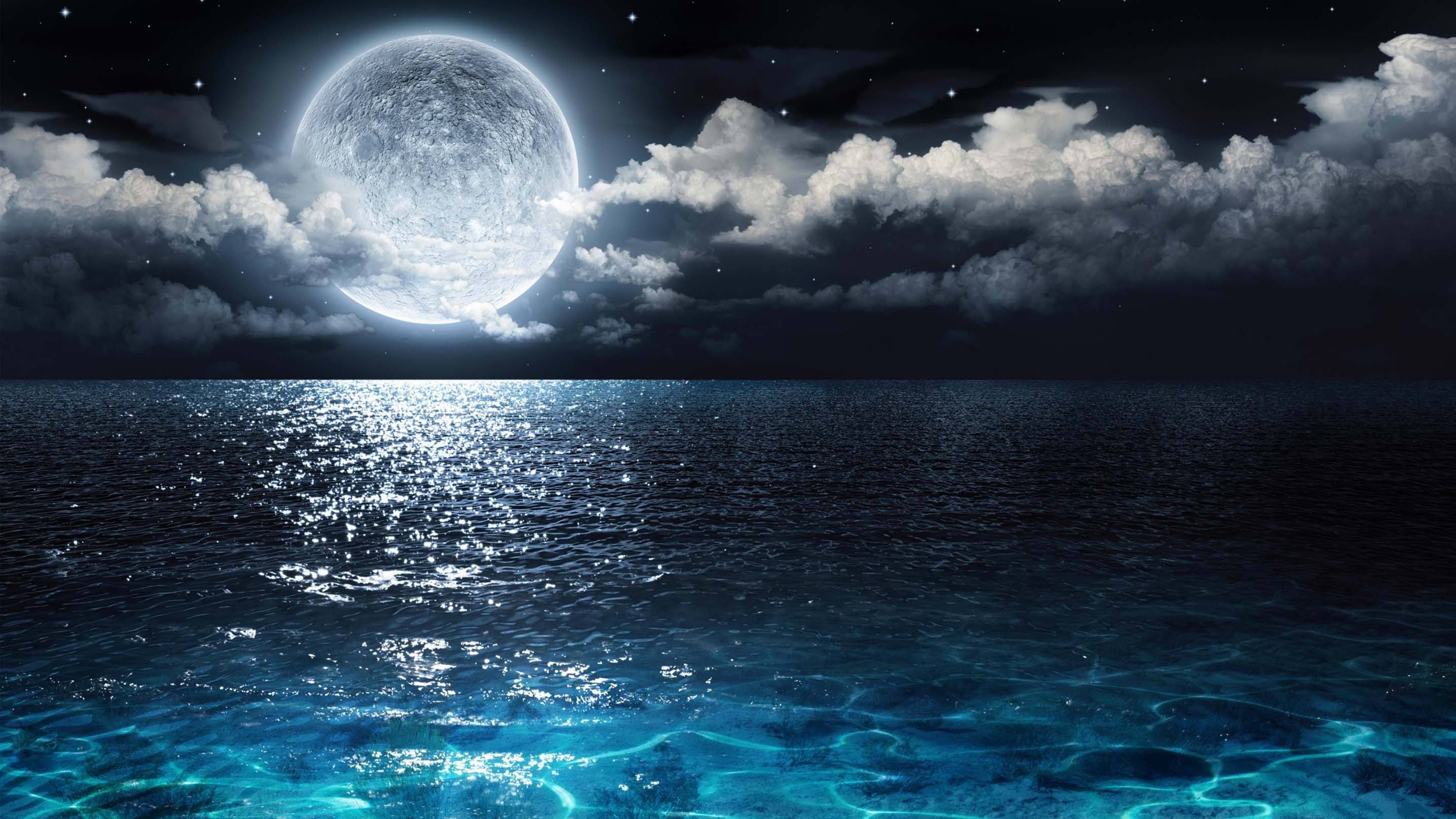 3D Sea Bright Moon 623 Kitchen Mat Floor Mural Wallpaper AJ Wallpaper