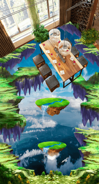 3D Aerial Waterfall 332 Floor Mural Wallpaper AJ Wallpaper 2